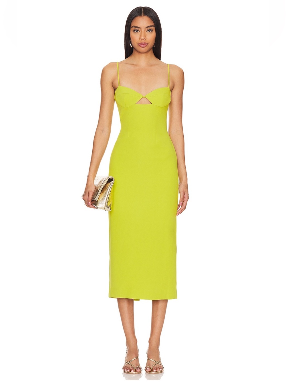 Bardot Vienna Midi Dress in Lime